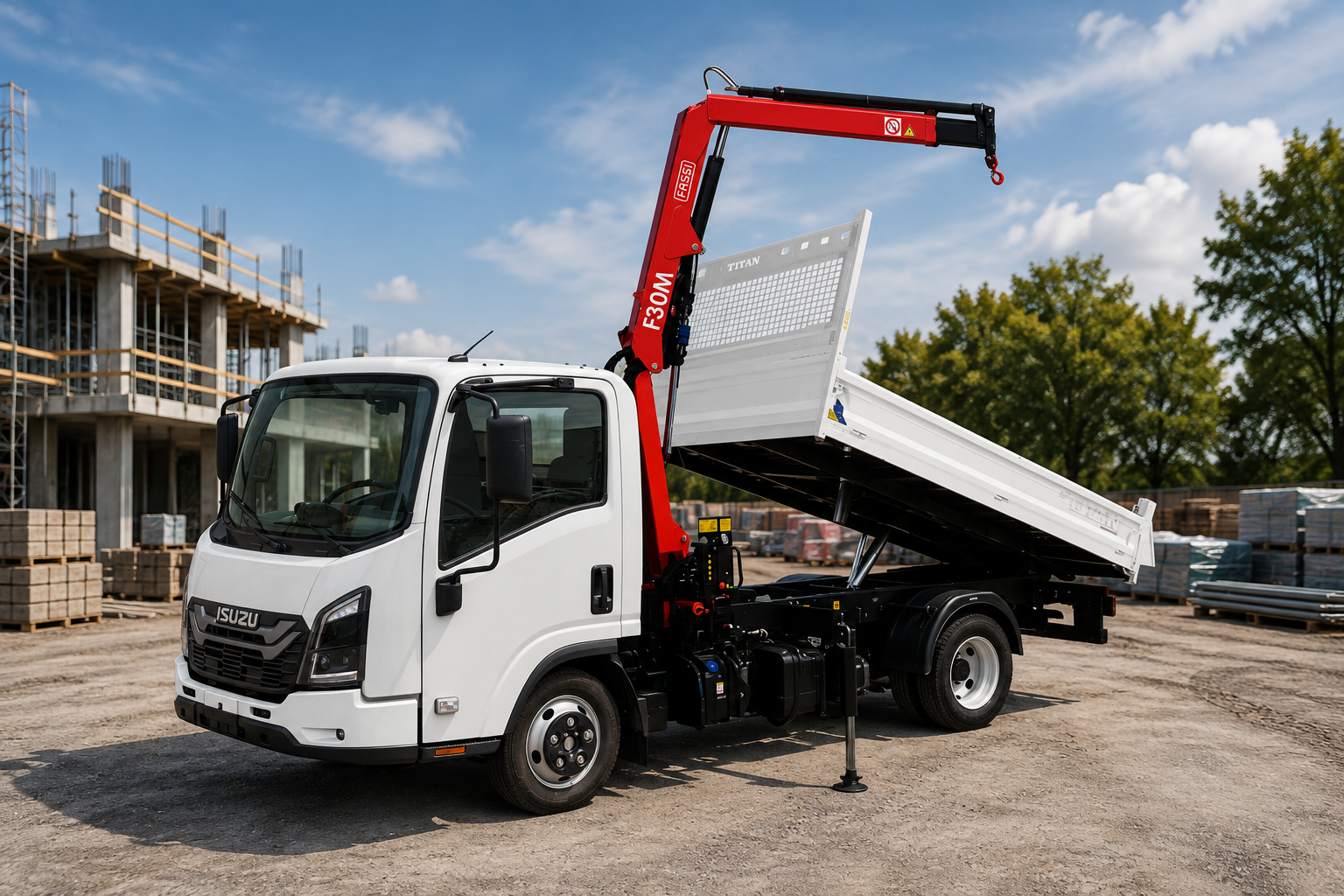 ISUZU 3,5T cu macara montată pe șasiu
